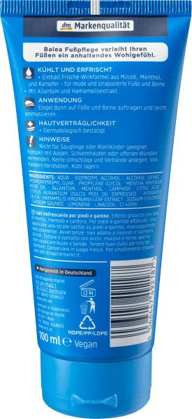 Produktbild dm Balea Fuss & Bein Eisgel (Fusscrème & Fussgel, 100 ml)