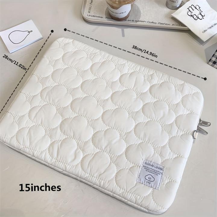 Actual product image Only-Bags.Store Cloud Lover quilted tablet sleeve, protective cover with fashionable tassel, multiple pocket clutch