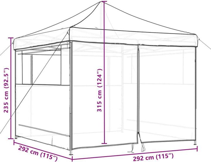 Produktbild vidaXL Partyzelt (292 cm, 292 cm)