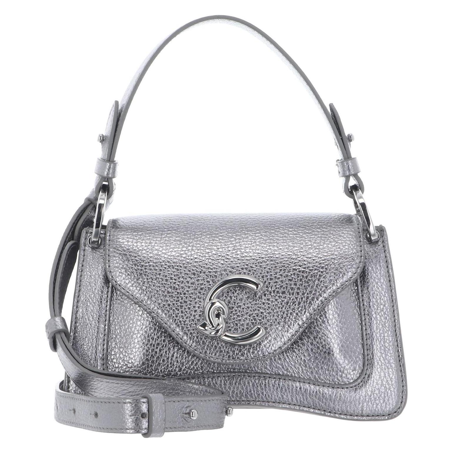 Coccinelle, Damen, Handtasche, C-Me Handbag Grained Leather, Silber