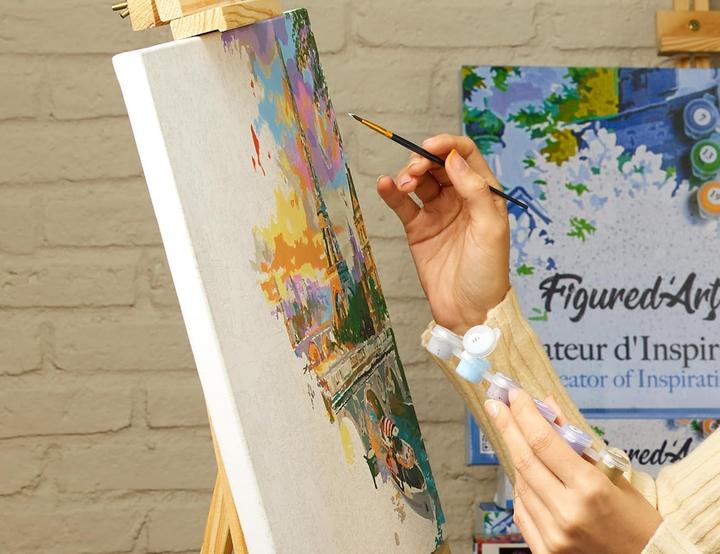 Immagine prodotto Figured'Art Dipingere con i numeri - Paesaggio con tramonto e cavalli