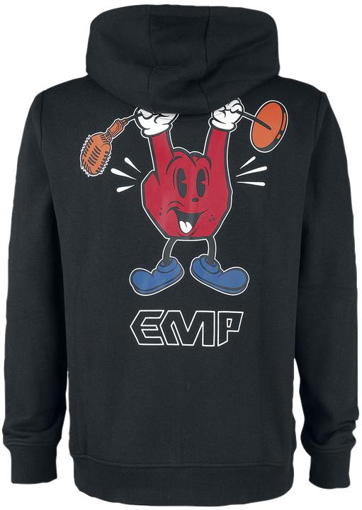 Produktbild EMP Kapuzenjacke mit Rockhand Motiv und Logo (L)