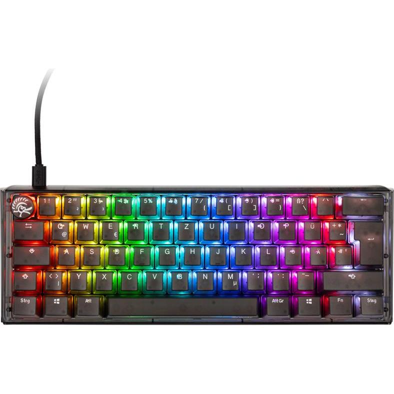 Ducky One 3 Aura Black Mini Gaming Tastatur, RGB LED - MX-Silent-Red (DE, Kabelgebunden), Tastatur, Schwarz