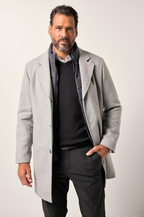 Actual product image JP1880 wool blend coat, wool content, nylon insert, lapel collar, up to 7 XL (4XL)