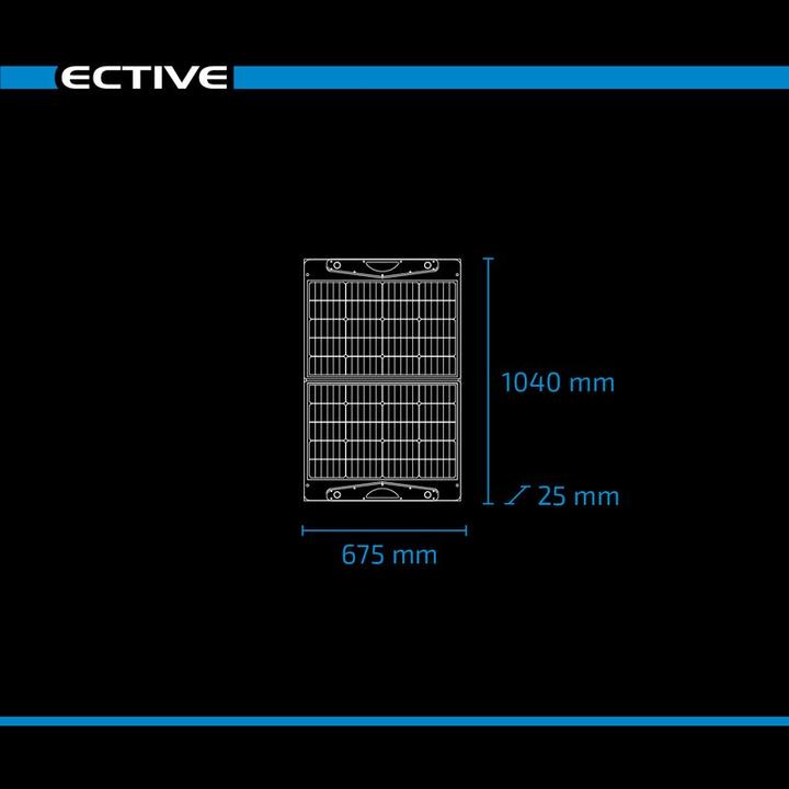Produktbild Ective SunDock 100W USB Solartasche 12V mobiles Solarpanel faltbares Solarmodul (100 W, 3.80 kg)