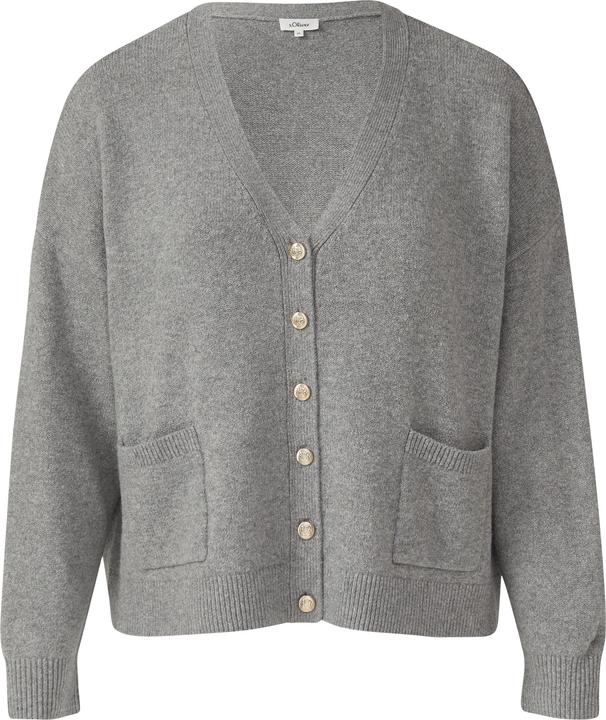 Produktbild s.Oliver Strickjacke Locker geschnittene Strickjacke mit dekorativen Knöpfen (52)