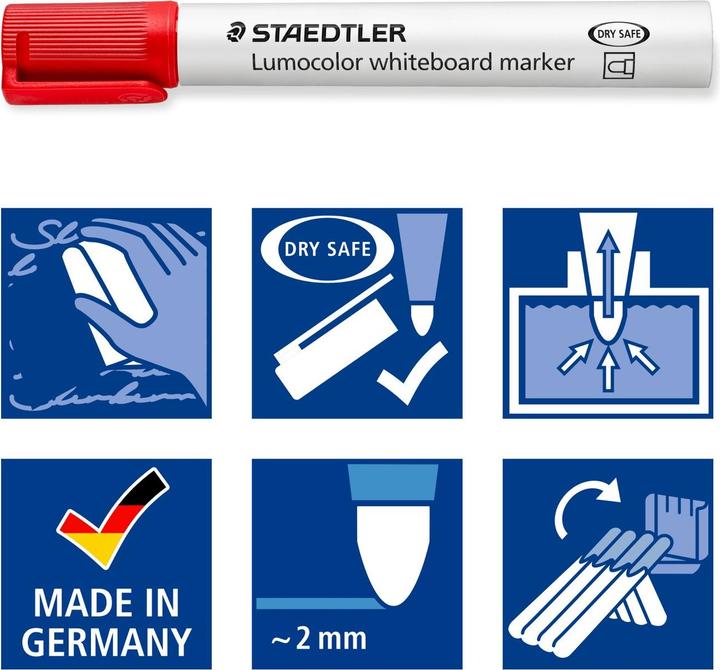 Actual product image Staedtler Whiteboard Marker Lumocolor 351 (Multicolor, 2 mm, 6 x)