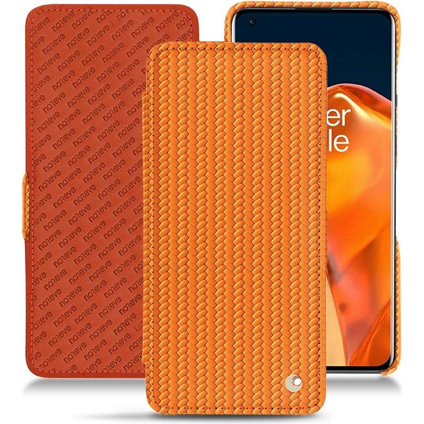 Noreve Lederschutzhülle horizontal (OnePlus 9 Pro), Smartphone Hülle, Orange