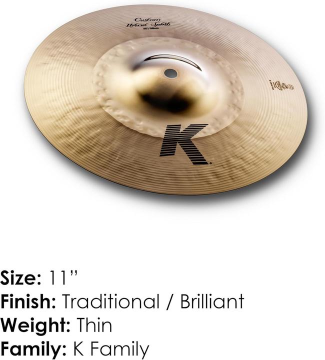 Actual product image Zildjian K Custom Hybrid Splash 11 inch (11", Drum set)