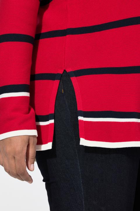 Produktbild Ulla Popken Pullover, Ringel, Farbakzente, Kapuze, Langarm (60)