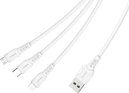 Produktbild Denmen 3IN1 USB-KABEL WEISS 1M D05E 2.4A 1M (1 m)
