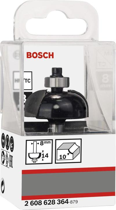 Produktbild Bosch Professional Zubehör Hohlkehlenfräser, 8 mm, R1 10 mm, D 32,7 mm, L 14 mm, G 55 mm