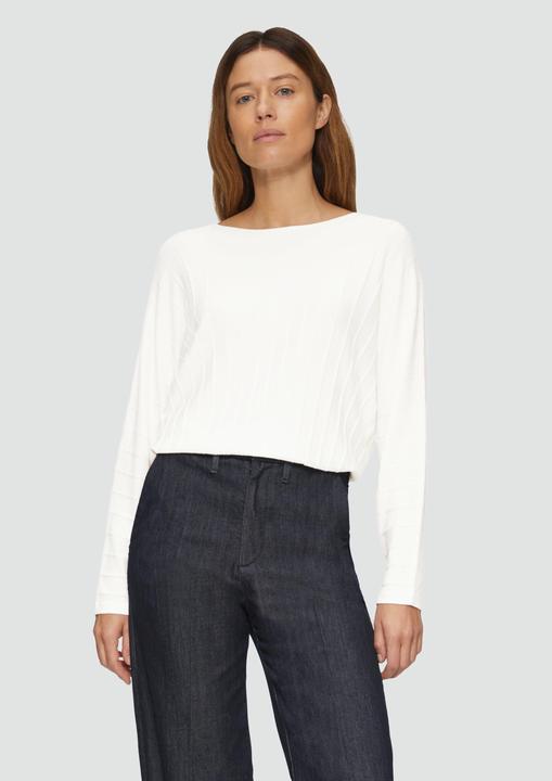 S.Oliver Strickpullover Strickpullover mit Fledermausarm und Strukturmuster