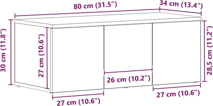 Produktbild VidaXL TV-Schrank (80 x 34 x 30 cm)
