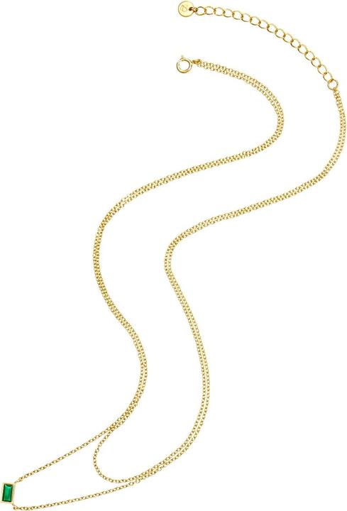 Immagine prodotto Glanzstücke München Catena da donna in argento sterling con zirconi in oro giallo da 42,0/36,0 cm + 5,0 cm di (Argento)