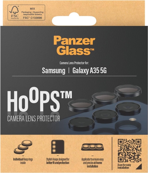 Actual product image PanzerGlass Hoops Camera Lens Protector (1 Piece, Samsung Galaxy A35, Samsung Galaxy A34 5G)