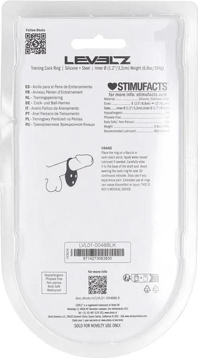 Produktbild Shots Silicone Training Cockring - L - Black (4.30 cm)