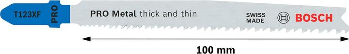 Produktbild Bosch Professional Zubehör PRO Metal thick and thin T123XF Stichsägeblatt, 100 mm, 5-tlg.