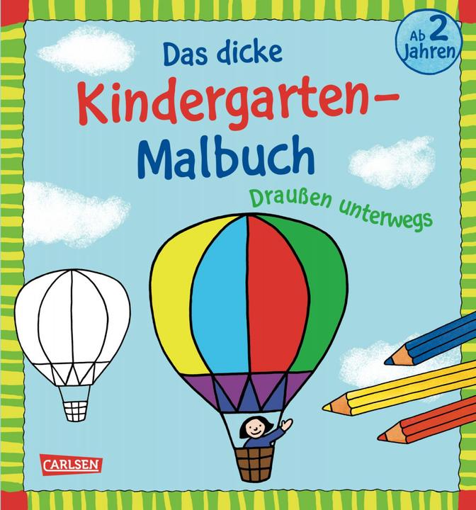 Actual product image The thick kindergarten coloring book: Outdoors on the road