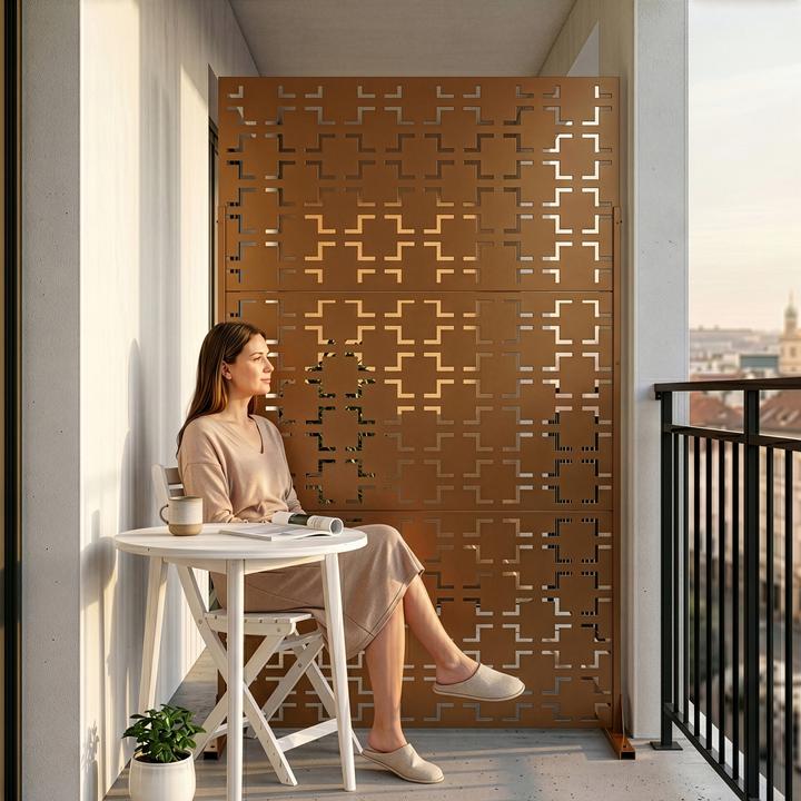 Produktbild Casa.Pro Trennwand Basciano verzinkter Stahl 180x90 cm Braun
