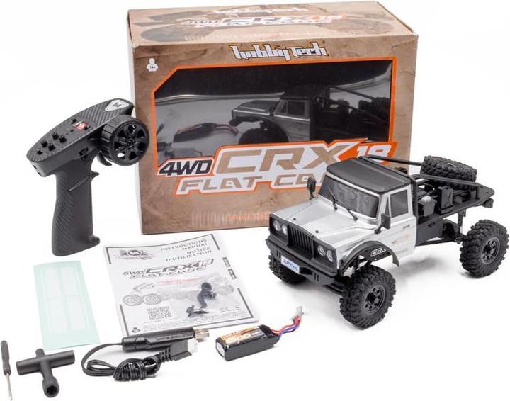 Actual product image Hobbytech Scale Crawler CRX18 Flat Cage 4WD Silver, RTR, 1:18 (RTR Ready-to-Run)
