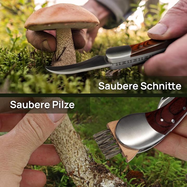 Produktbild Jobukam Pilzmesser mit Bürste und geschwungenem Griff