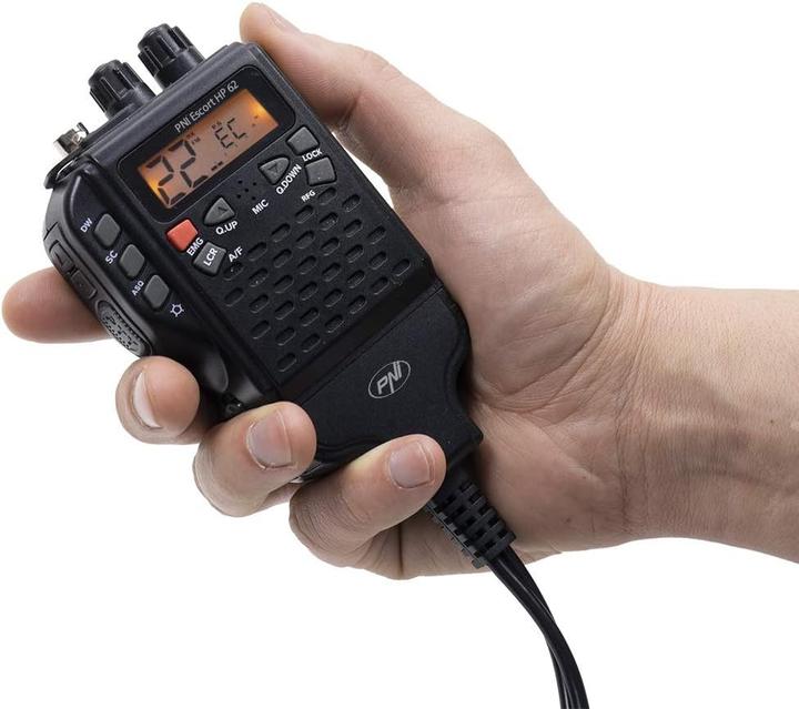 Actual product image PNI Escort HP 62 CB radio package and Extra 40 antenna with magnet included in the scope of delivery