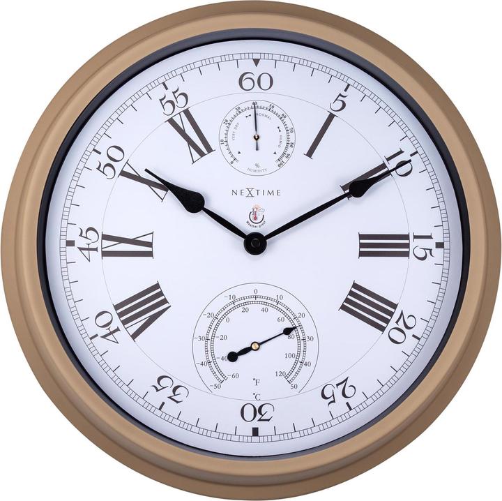 Nextime Wanduhr Hyacinth Ø 40.5 cm, Braun (40.50 cm)