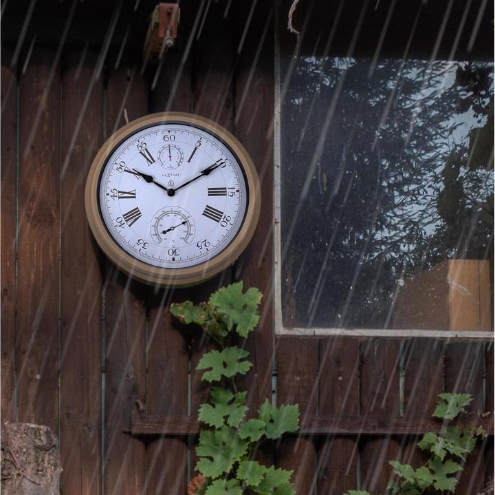Produktbild Nextime Wanduhr Hyacinth Ø 40.5 cm, Braun (40.50 cm)