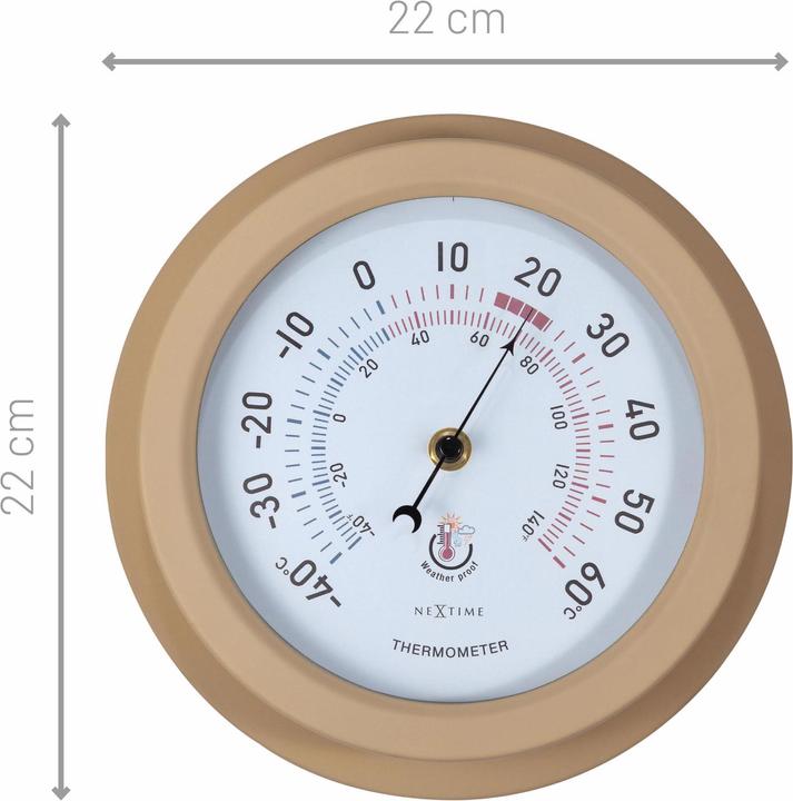Produktbild Nextime Thermometer Lily Ø 22 cm, Braun