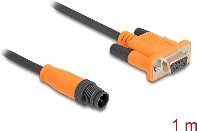 Actual product image Delock M12 CAN bus cable A-coded 5 pin plug to D-Sub 9 socket 1 m (1 m, Industrial cables)