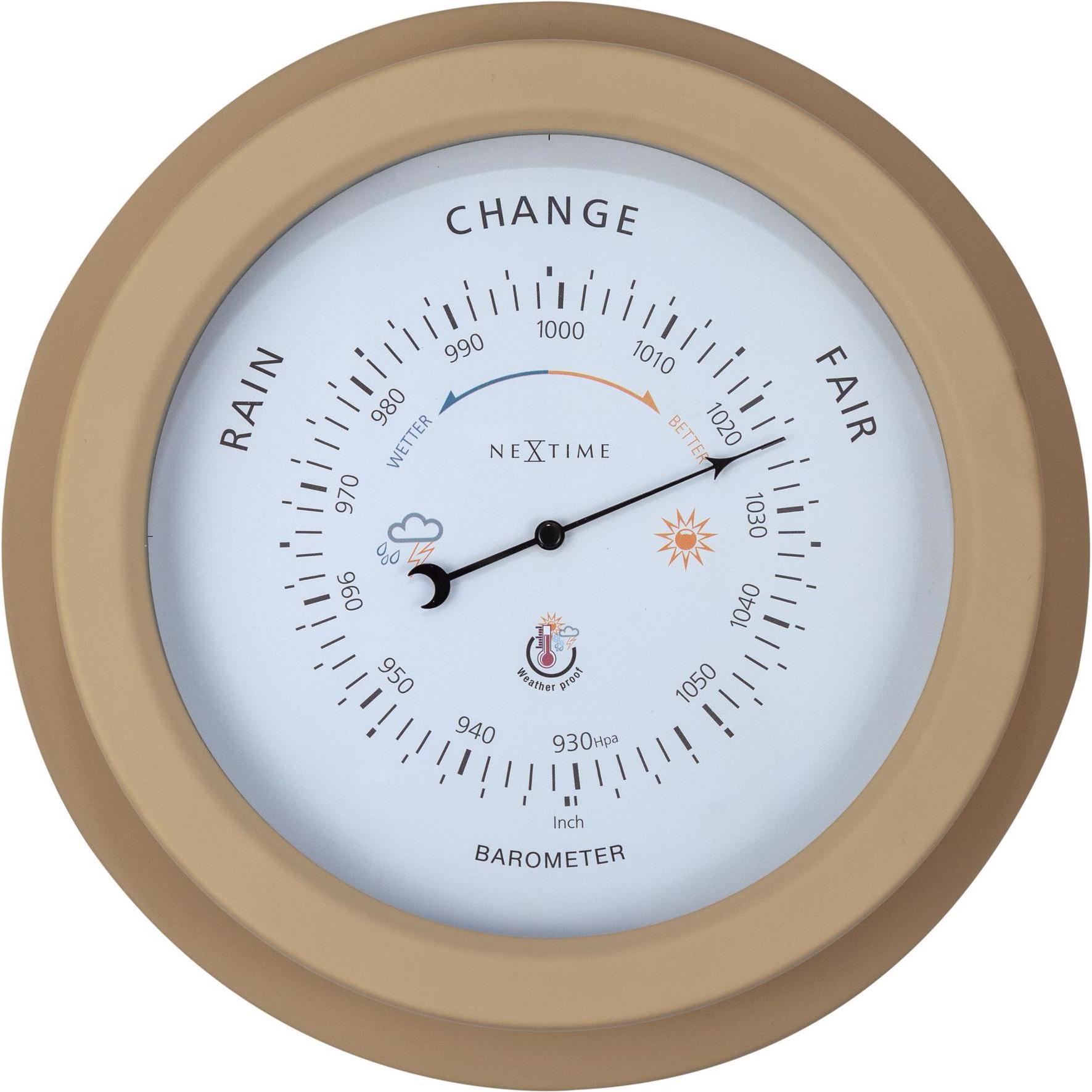 Nextime Barometer Orchid Ø 22 cm, Braun, Wetterstation, Braun