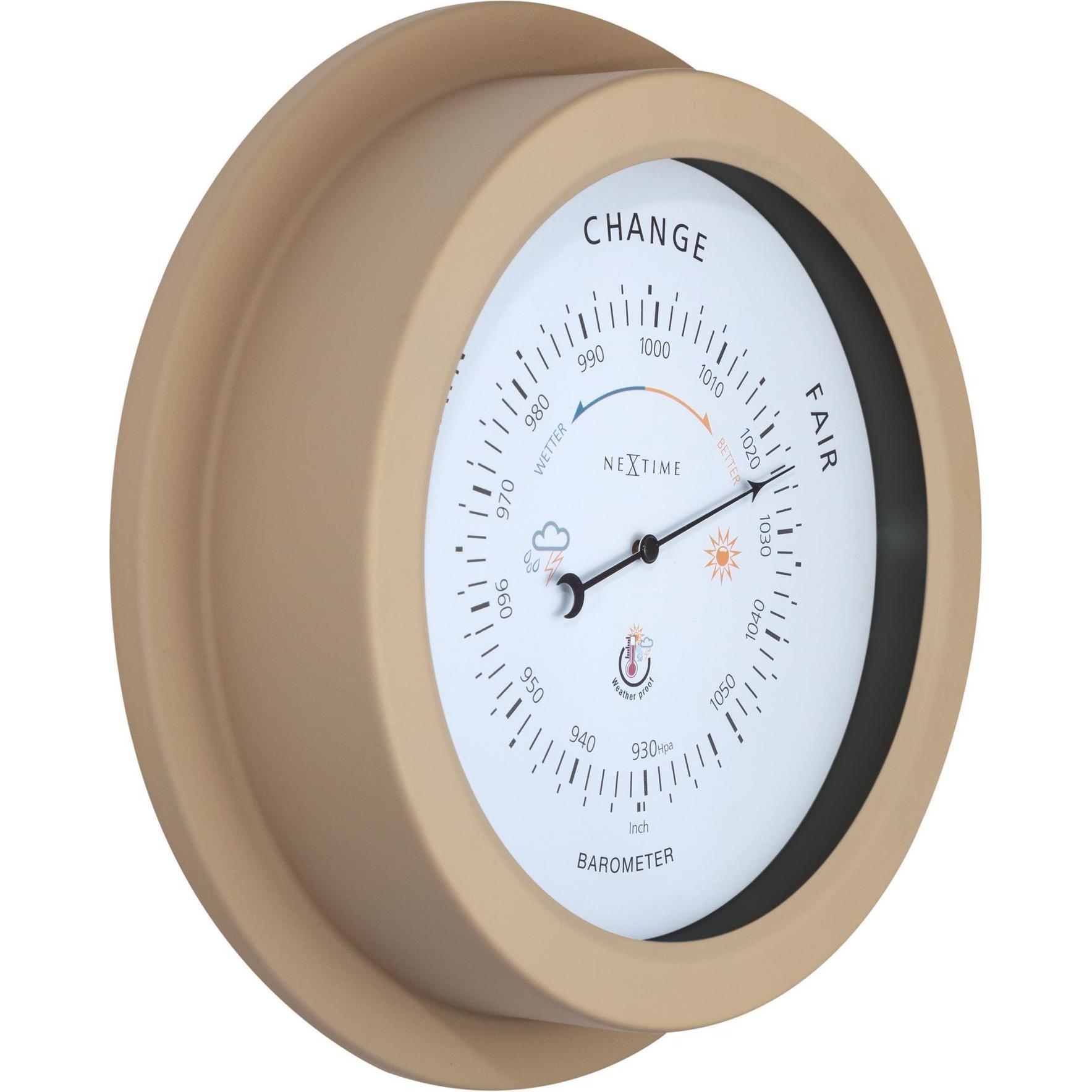 Thumbnail - Nextime Barometer Orchid Ø 22 cm, Braun, Wetterstation, Braun