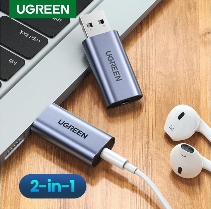 Actual product image Ugreen USB 2.0 to Audio Adapter USB Sound Card Stick (USB)