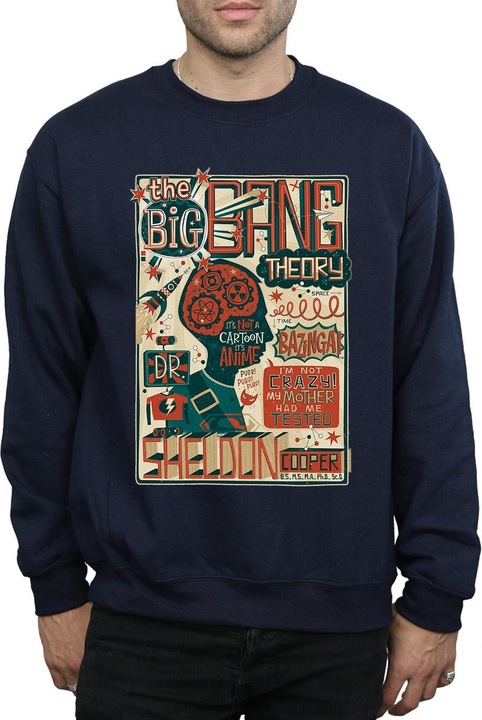Actual product image Big Bang Theory Mens Infographic Poster Cotton Sweatshirt (3XL)