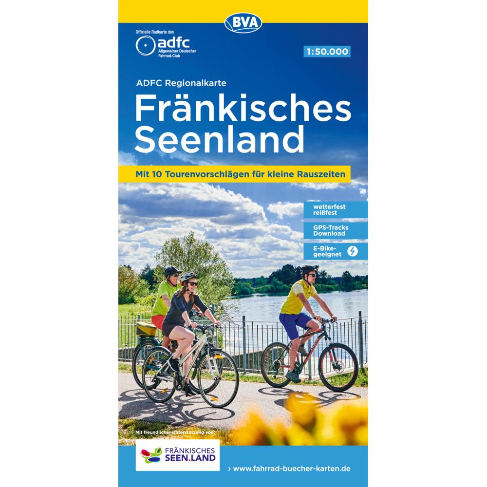 ADFC-Regionalkarte Fränkisches Seenland, 1:50.000, reiss- und wetterfest, GPS-Tracks Download, Landkarte