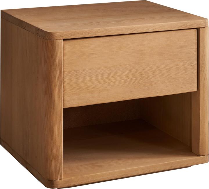 Schlafkontor Hilla bedside cabinet solid softwood/oak-coloured/1 open compartment + drawer