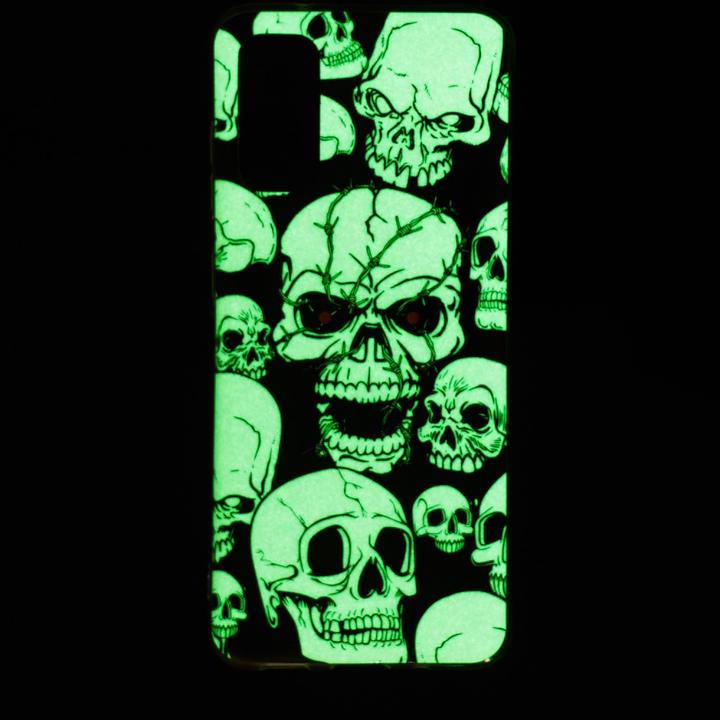 Actual product image Cover-Discount Galaxy A52 - Fluorescent Silicone Case Skull and crossbones