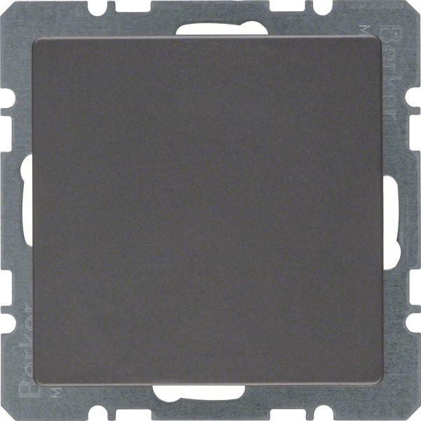 Berker Blindverschluss m. 10096086 Zentralstück Q.1/Q.3 anthrazit, samt, Taster + Schalter, Grau