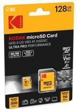 Actual product image Kodak mSD 128GB UHS-II U3 V60 Pro +adapt (128 GB, microSDXC, U3, UHS-II)