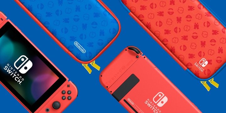 Actual product image Nintendo Switch - Mario Red & Blue Edition