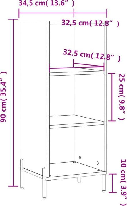 Image du produit vidaXL Sideboard (34.50 x 32.50 x 90 cm)