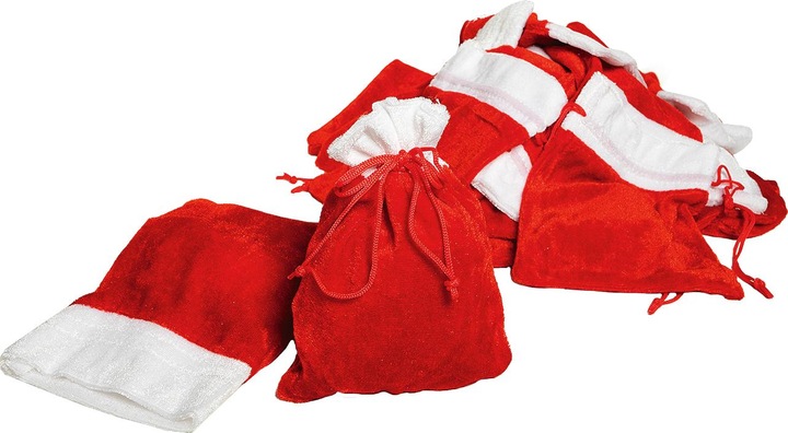 VBS Samtbeutel "12 x 16 cm", Rot, 25 Stück (Geschenkbox, 25 x)
