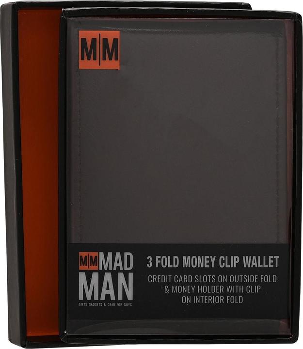 Actual product image Harvey Makin Mad Man Brown 3 Fold Money Clip Wallet
