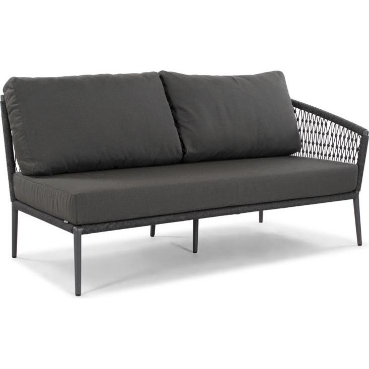 Musterring, Gartenlounge, Ibiza Anreihsofa schwarz/grau Aluminium 164x85x75 cm