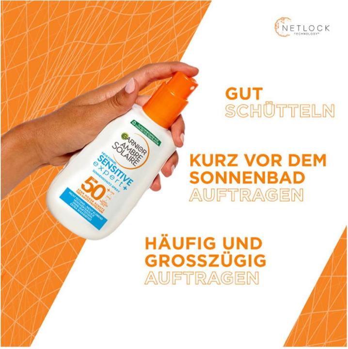 Actual product image Garnier Kids Sensitive Advanced + (Sun spray, SPF 50+, 200 ml, 235 g)