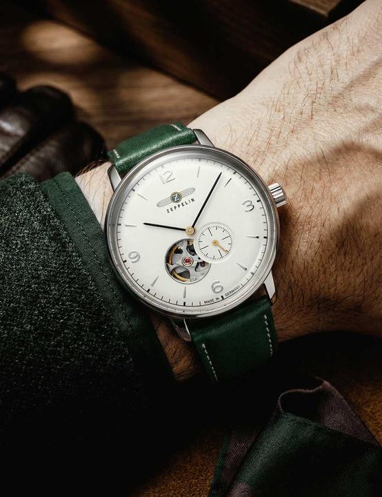 Actual product image Zeppelin LZ 129 Hindenburg Automatic Open Heart 8066-1 N (Analogue wristwatch)