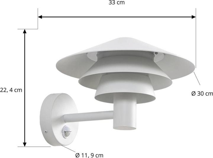 Produktbild Lucande LED-Aussenwandleuchte Montaro, weiss, IP54, Sensor (IP54)