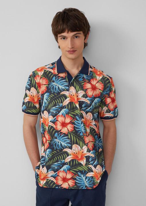 Immagine prodotto S.Oliver Polo-Shirt Poloshirt aus Baumwolle mit All-over-Print (XL)