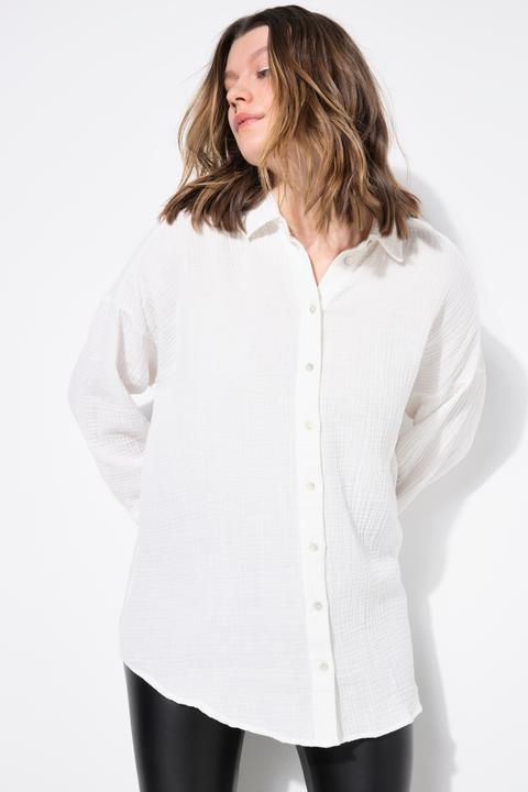Immagine prodotto Studio Untold Blusa di mussola dal taglio oversize con collo da camicia e maniche lunghe (50, 52)
